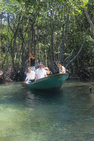 Untuk menjelajah hutan mangrove ini, pengunjung dapat memanfaatkan perahu kecil yang disewakan para nelayan setempat