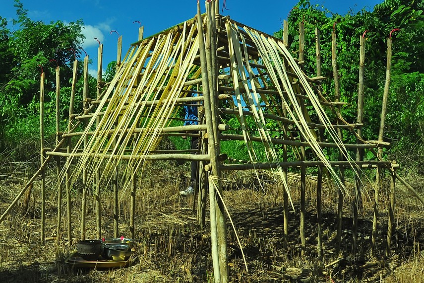 Juhan merupakan rangka bambu berbentuk segi empat yang digunakan untuk meletakkan sesajian dalam Menjamu Benua