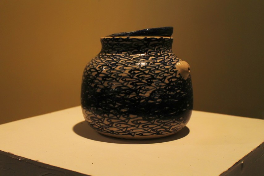 Keramik Cina dengan motif ikan menjadi salah satu koleksi Museum Seni Rupa dan Keramik