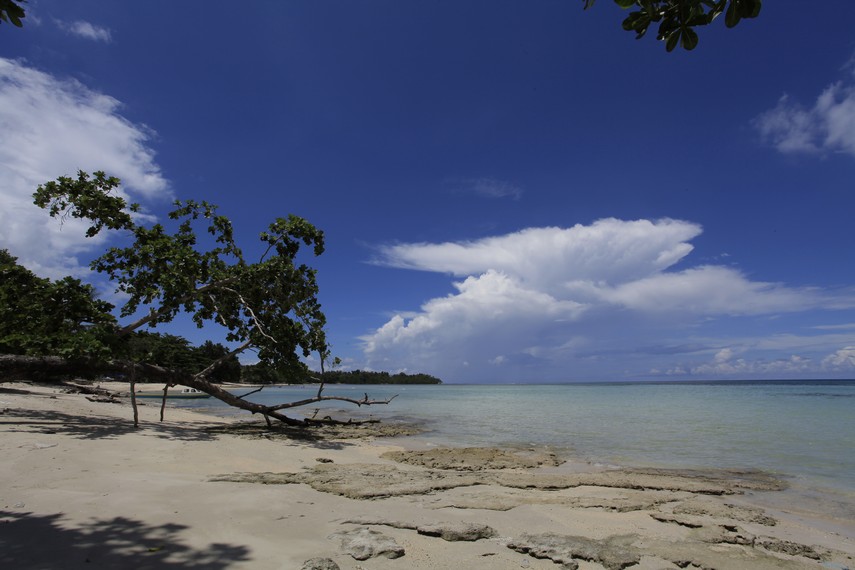 Salah satu sudut Pantai Sopapei yang berupa bebatuan karang
