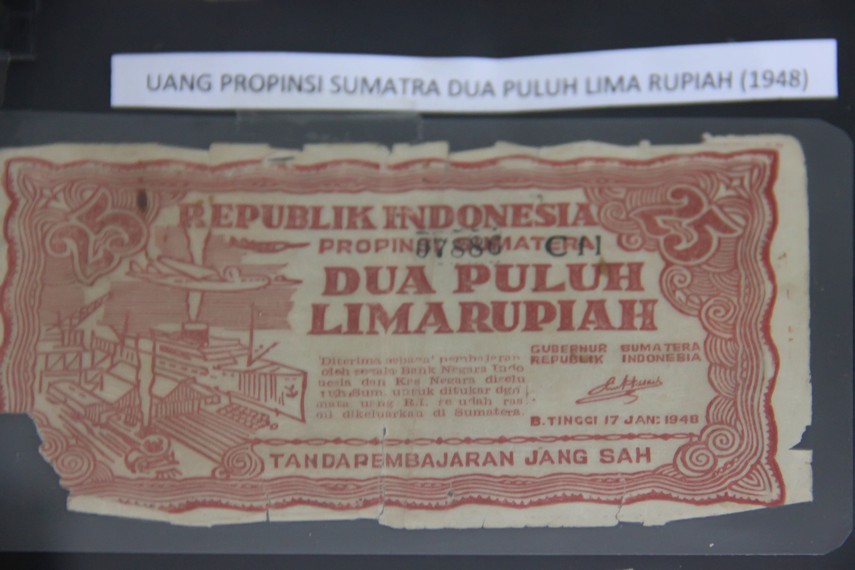 Uang kertas dari tahun 1948 menjadi salah satu benda koleksi museum