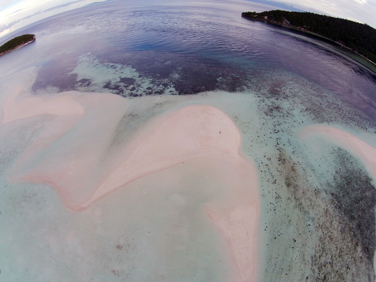 Pasir Timbul sebenarnya adalah sebuah hamparan pasir yang membentuk pulau kecil di tengah-tengah lautan Raja Ampat