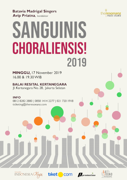 The Resonanz Music Studio Mempersembahkan Konser Sanguinis Choraliensis! 2019