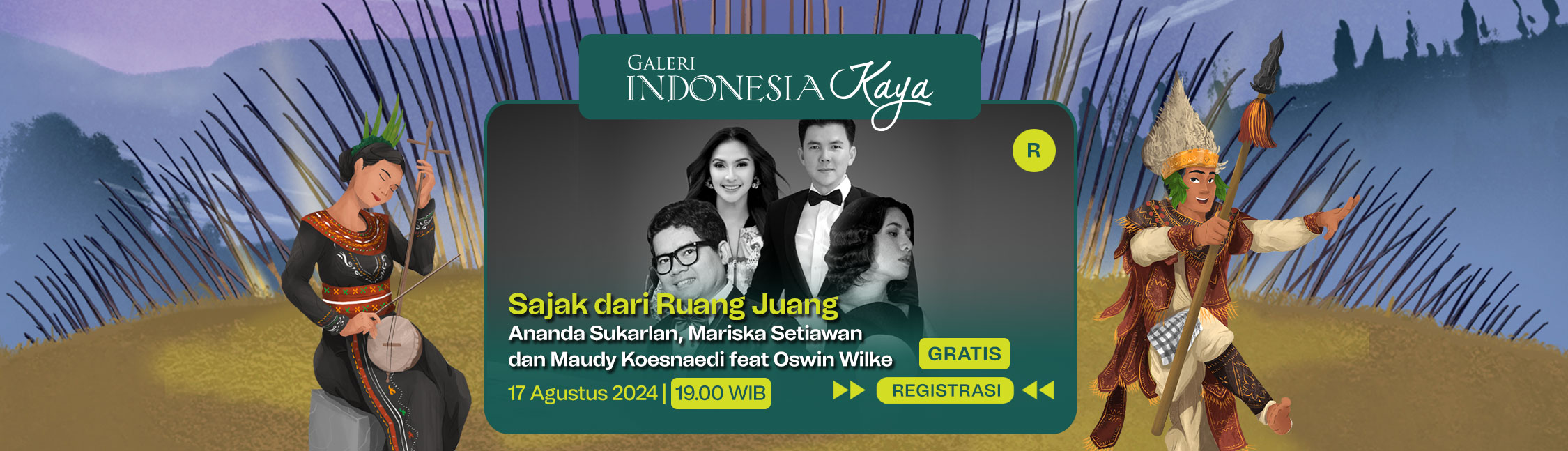 Sajak dari Ruang Juang oleh Ananda Sukarlan, Mariska Setiawan dan Maudy Koesnaedi Feat. Oswin Wilke – 19.00