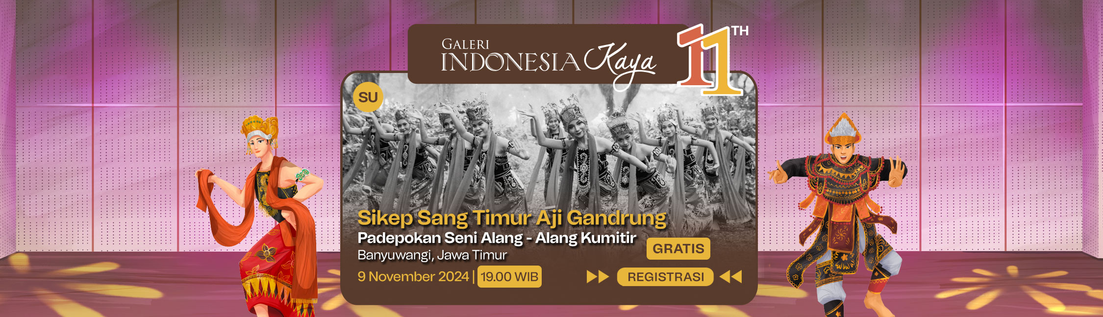 Sikep Sang Timur Aji Gandrung oleh Padepokan Seni Alang-Alang Kumitir (Banyuwangi, Jawa Timur)  – 19.00