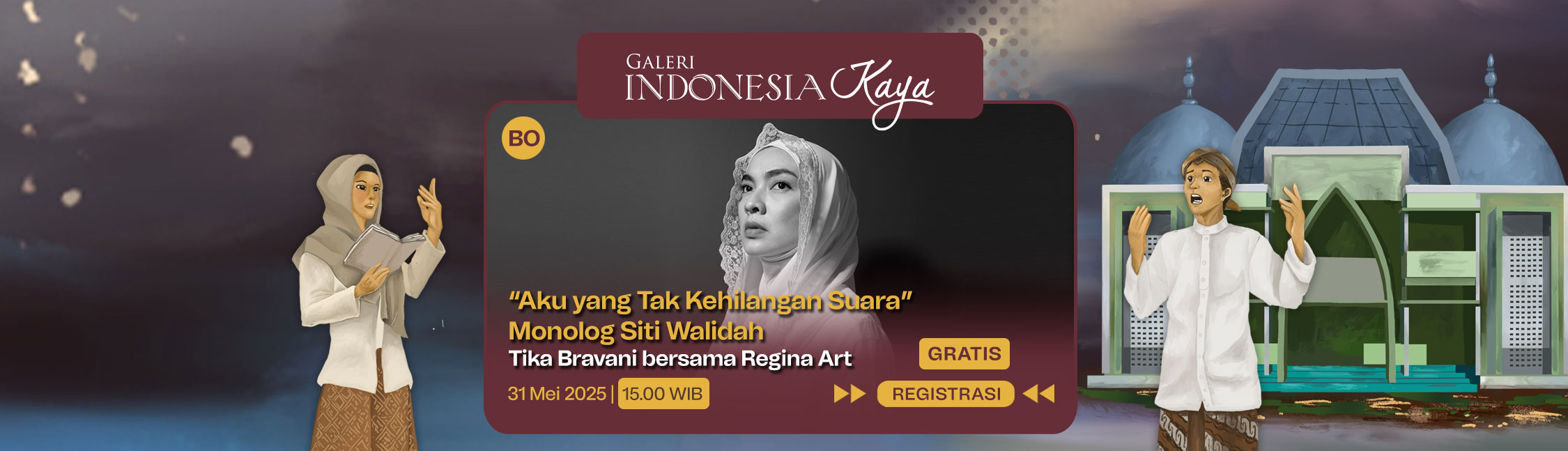 “Aku yang Tak Kehilangan Suara” Monolog Siti Walidah oleh Tika Bravani bersama Regina Art