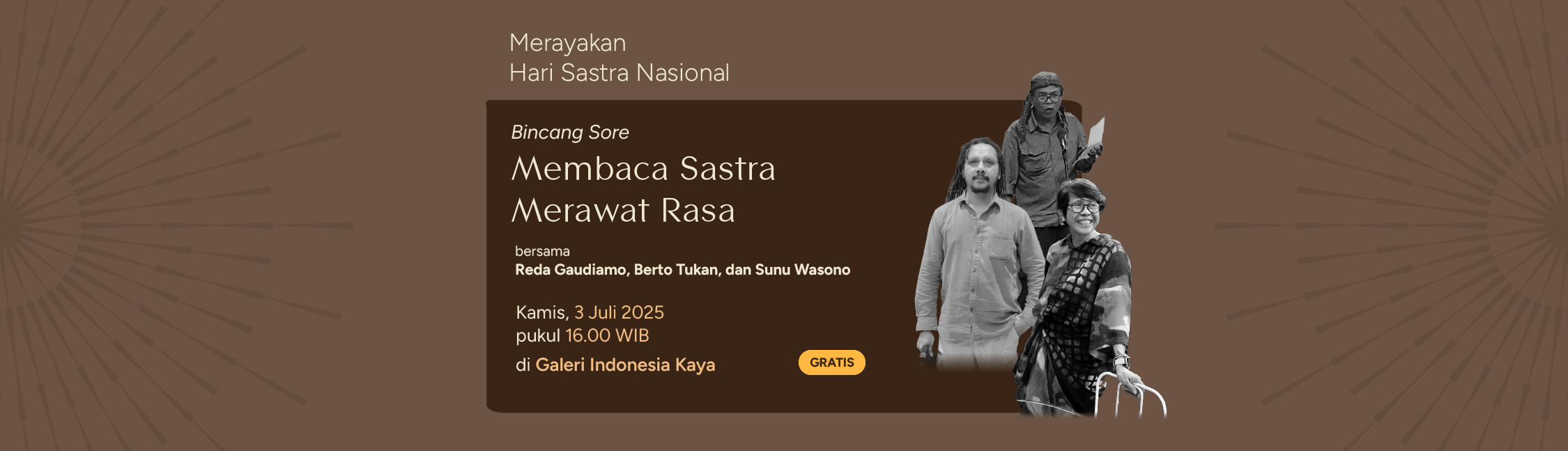Bincang Sore: Membaca Sastra, Merawat Rasa