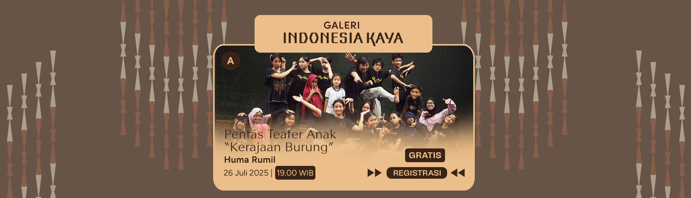 Pentas Teater Anak “Kerajaan Burung” oleh Huma Rumil – 19.00