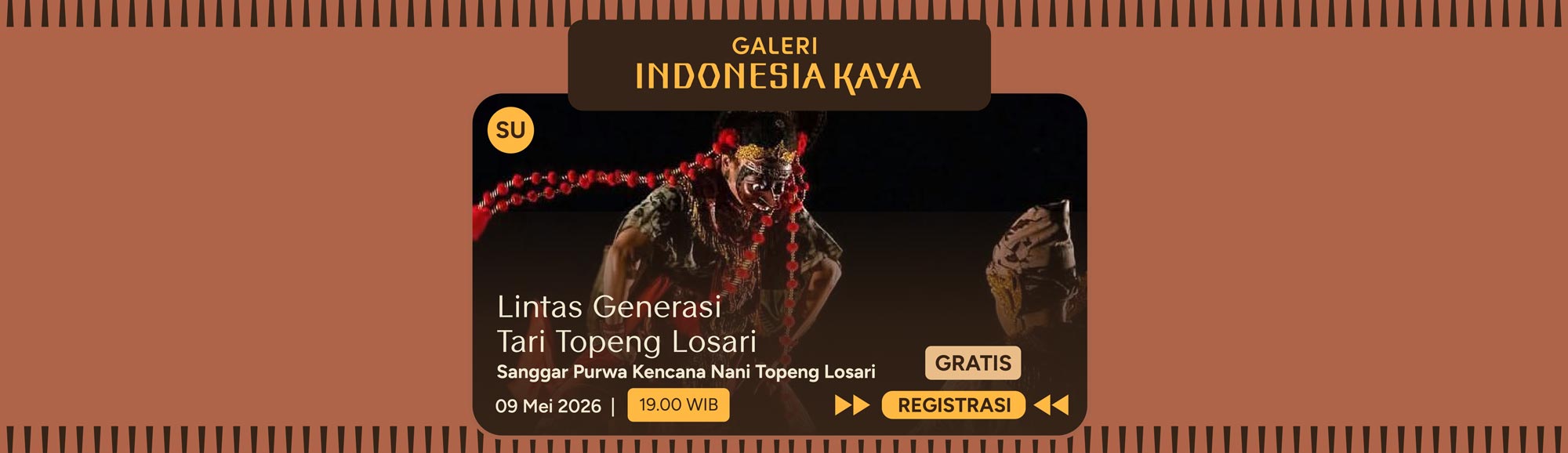 Lintas Generasi Tari Topeng Losari oleh Sanggar Purwa Kencana Nani Losari – 19.00
