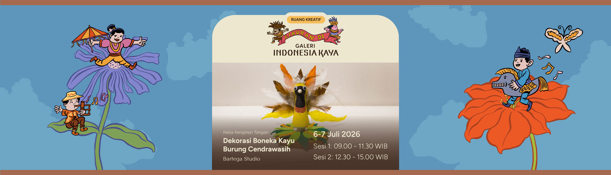 Kelas Kerajinan Tangan Dekorasi Boneka Kayu Burung Cendrawasih oleh Bartega Studio