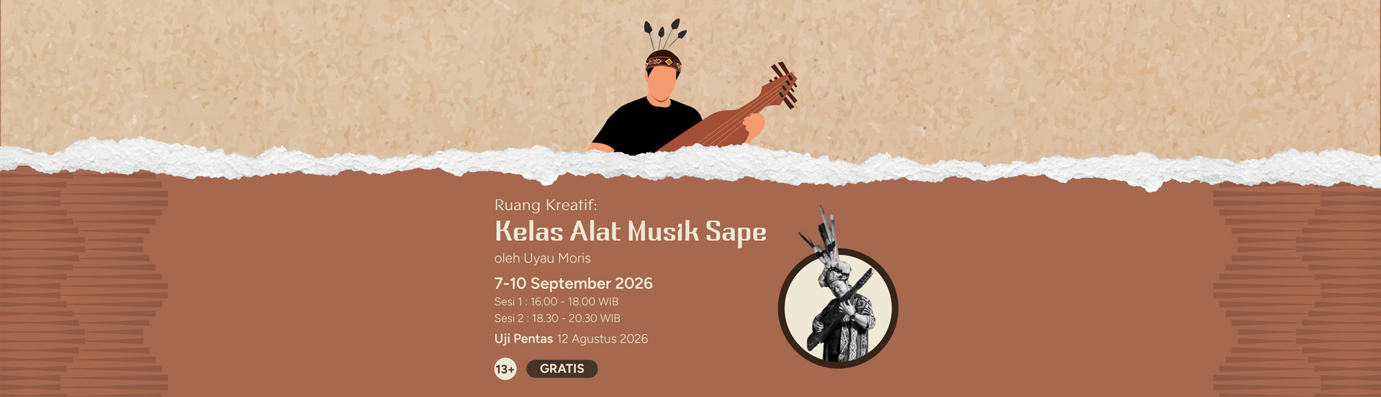 Ruang Kreatif: Kelas Alat Musik Sape oleh Uyau Moris