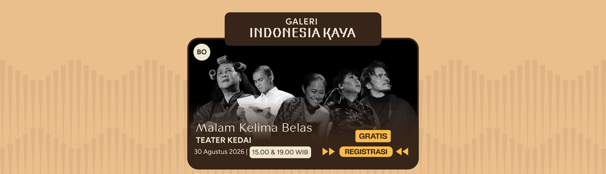Malam Kelima Belas oleh Teater Kedai – 19.00