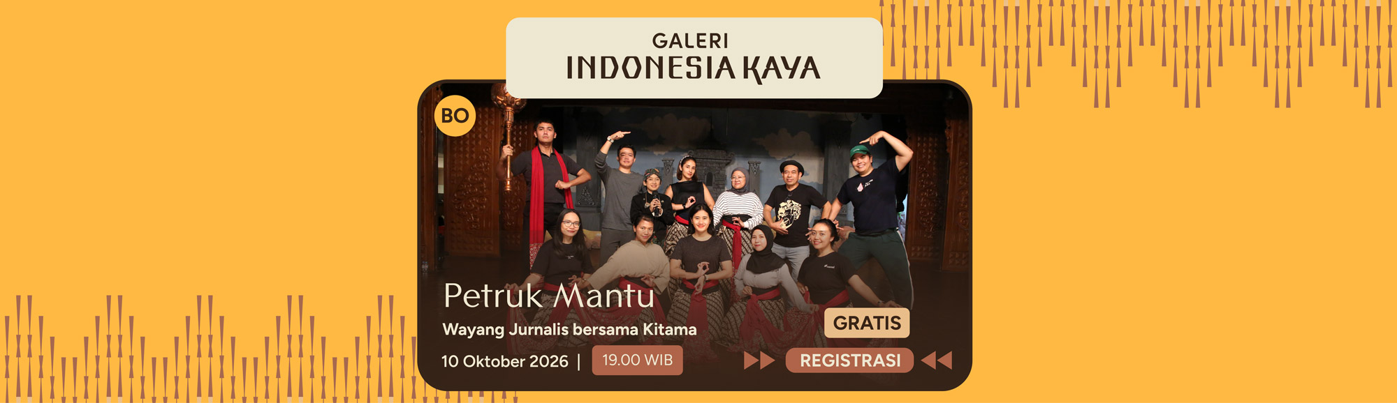 Petruk Mantu oleh Wayang Jurnalis Bersama Kitama – 19.00